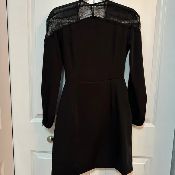 NWT MANGO mini black wrap dress - Picture 3 of 5